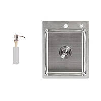 Мойка для кухни интегрированная Lidz Handmade H4050 (LDH4050BRU39258) Brushed Steel 3,0/1,0 мм Vce-e То Что Нужно