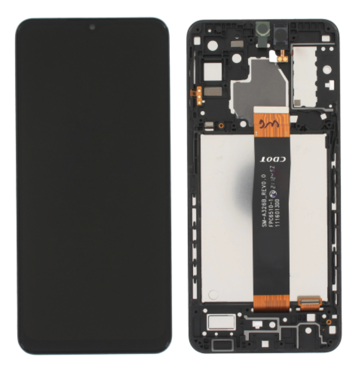 Дисплей (екран) для Samsung A326B Galaxy A32 5G + тачскрин, чорний, з передньою панеллю