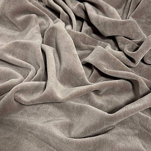 Трикотаж Велюр натуральний хб Туреччина 180 см Сірий (Моко)
