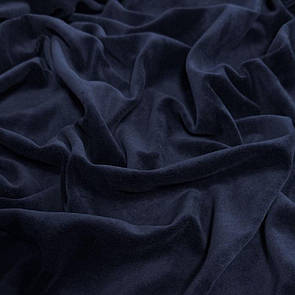 Трикотаж Велюр натуральний хб Туреччина 180 см Темно-синій