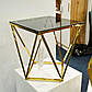 Журнальний столик SILVER B димчасте скло/золото 50X50, фото 4