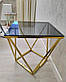 Журнальний столик SILVER B димчасте скло/золото 50X50, фото 5