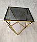 Журнальний столик SILVER B димчасте скло/золото 50X50, фото 6