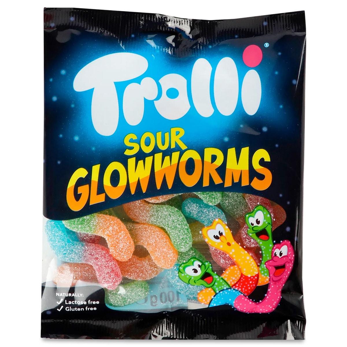 Желейкі Trolli Sour Glowworms (черв'ячки) 100г/уп