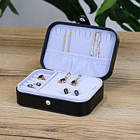 Скринька для прикрас стьобана з екошкіри чорна 16.5*11.5*5.5 см Гранд Презент JZ-014-2