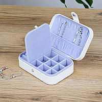 Скринька для прикрас стьобана з екошкіри біла 16.5*11.5*5.5 см Гранд Презент JZ-014-3