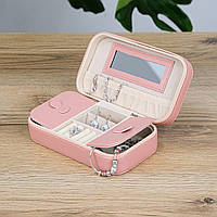 Скринька для прикрас з дзеркалом, екошкіра пудра 18*10*5.5 см Гранд Презент JZ-038-1