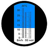 Рефрактометр для контролю цукру та густини RHBSG-32 (Brix 0-32%, SG 1,00-1,12), фото 2