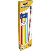 Популярний! Олівець графітний Bic Evolution Stripes HB, з гумкою (bc8960342) - Краща якість тільки на Nukleon.com.ua