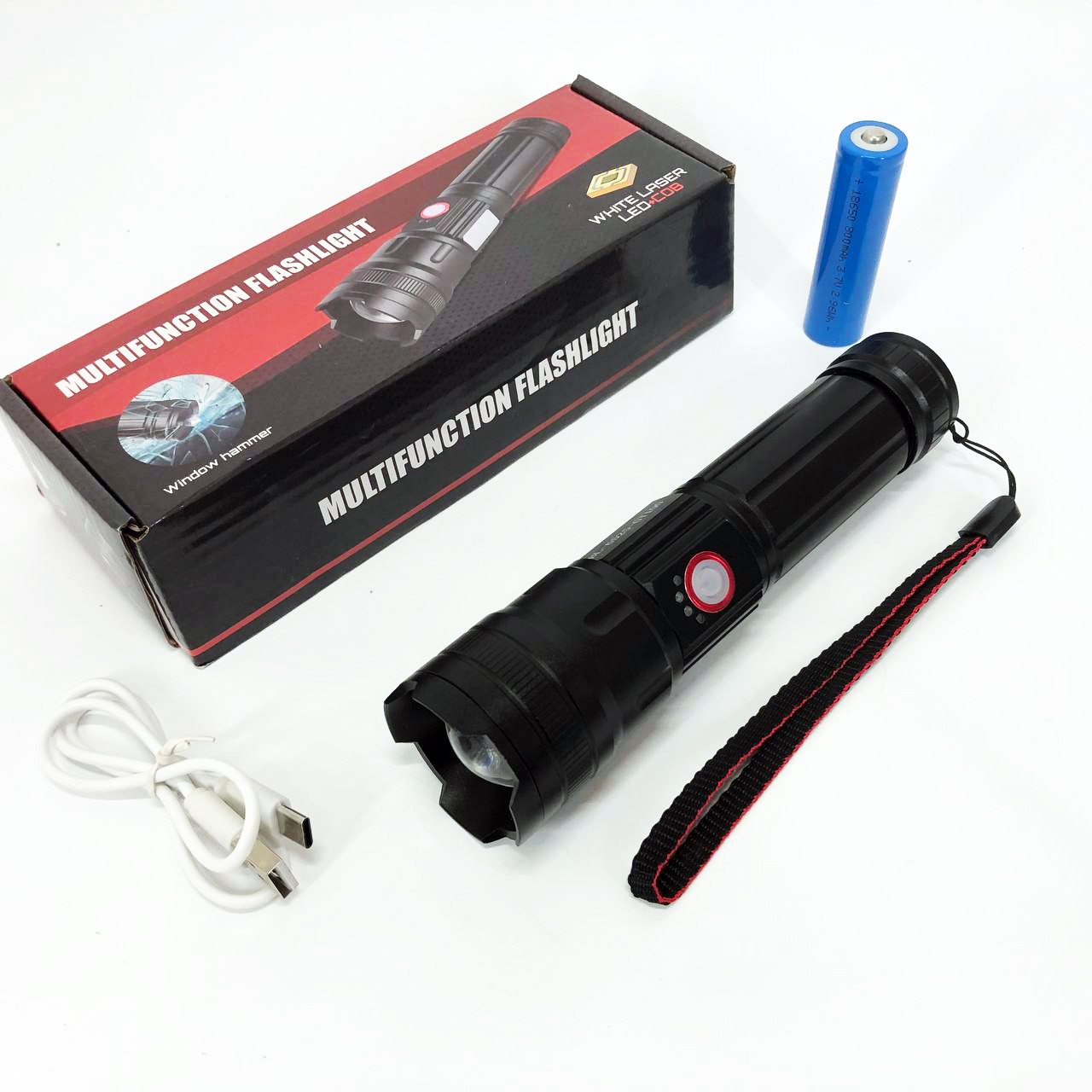 Ліхтарик кишеньковий світлодіодний Police BL-6525-GT100 з ремінцем та функцією зуму, фото 1