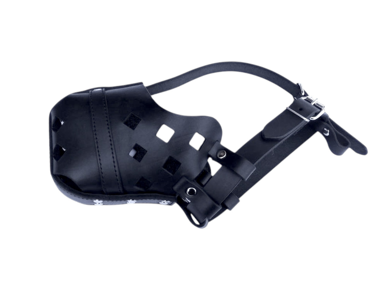 Шкіряний підсилений намордник для собак "Lockdog" чорний, фото 1