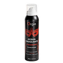 Масажна пінка Orgie — Acqua Croccante Strawberry (150 мл), ефект бульбашок, що тріскаються,