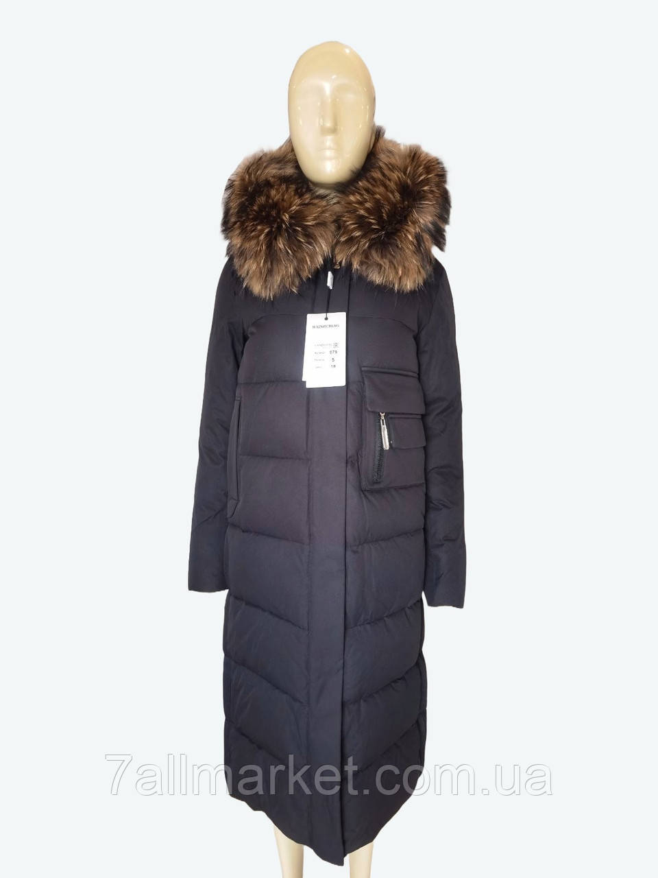 Пальто жіноче зимове 079 black р.S-2XL "Seven Group" недорого гуртом від прямого постачальника