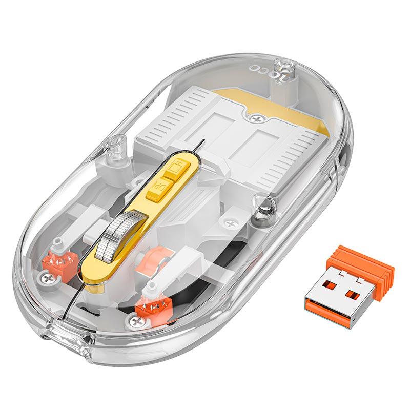Мишка Hoco General dual-mode silent wireless mouse GM35 (battery version) |2.4G+BT, 800-1200-1600DPI