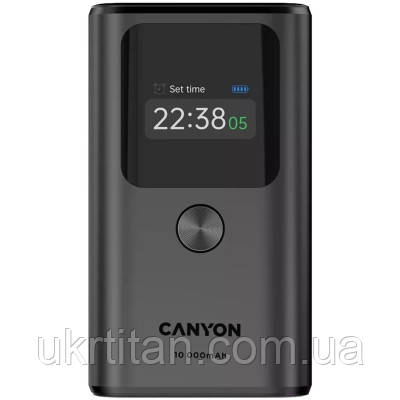 Оригінал! Батарея універсальна Canyon 10000mAh OnPower 130 TFT PD/30W Dark Grey (CNS-CPB130DG) - Вища Якість!, фото 1