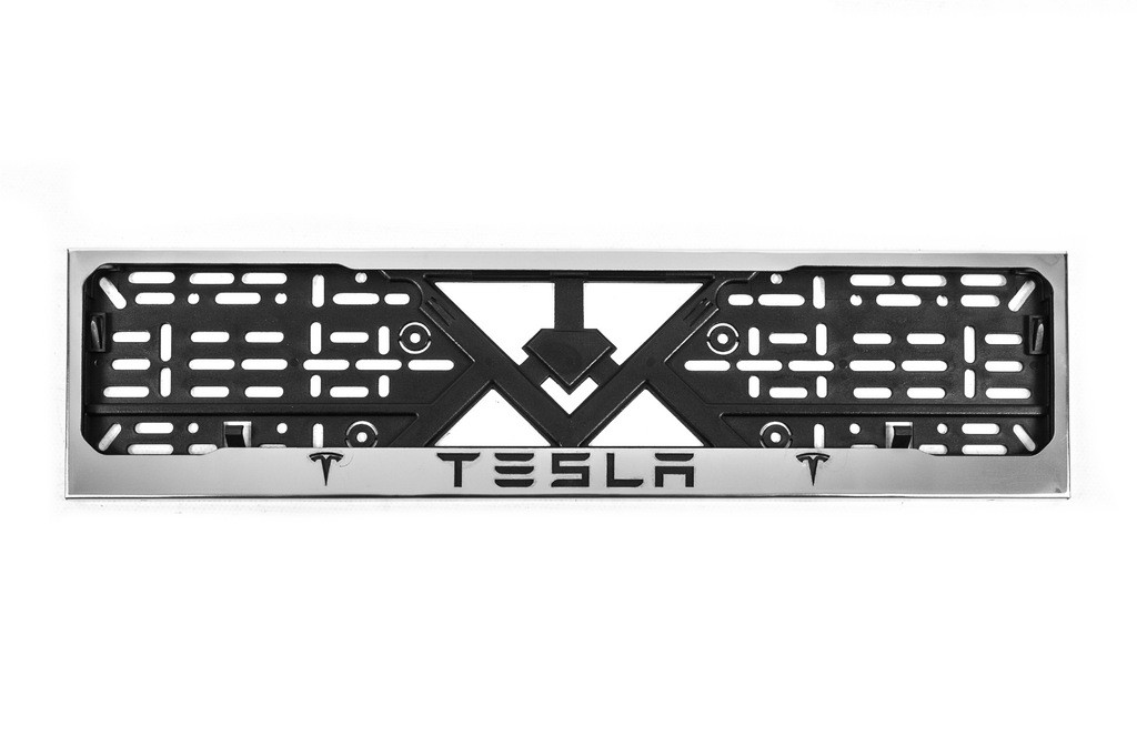 Рамка під номер хром (1 шт, нержавіюча сталь) для Тюнінг Tesla від VLF комп., фото 1