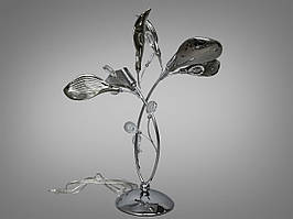 ННастільна лампа з керамічними елементами в спальню, 2 лампи, хром 7229-2THR-LS