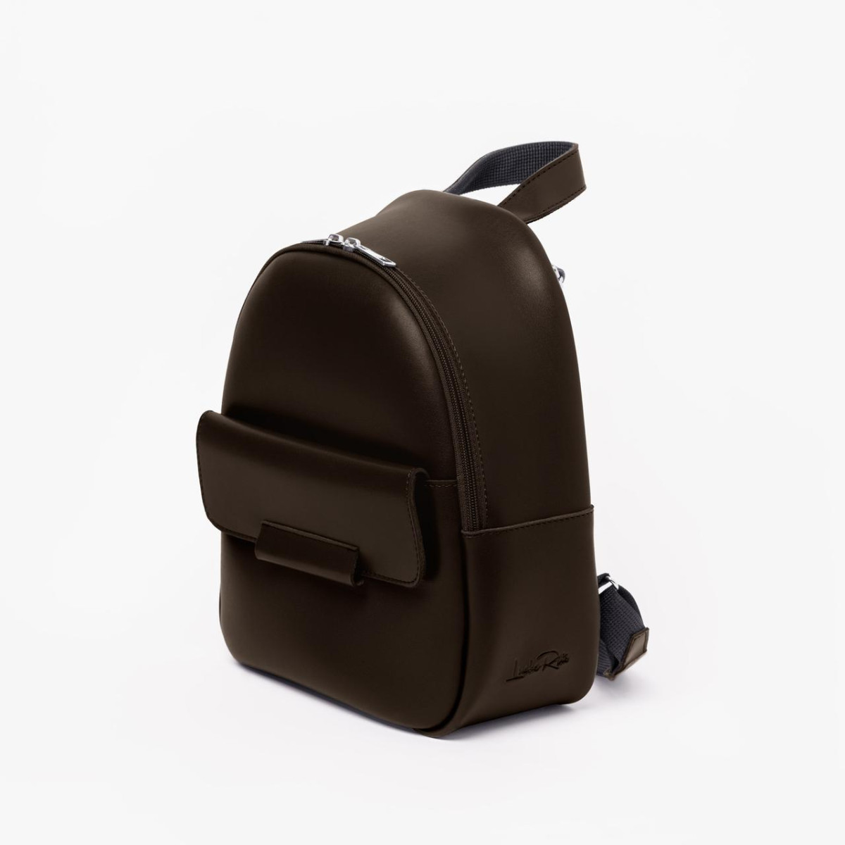 ШОКОЛАД — якісний, фабричний, заокруглений рюкзак із металевою фурнітурою, з кишенею спереду (Луцьк, 779) 5012572