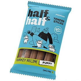 Ласощі для цуценят Half&Half у формі м'ясних паличок з індичкою, 100 г