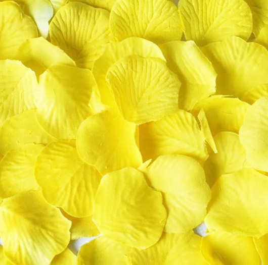 Пелюстки троянд із тканини 200 штук 45 на 40 мм жовтий, фото 1