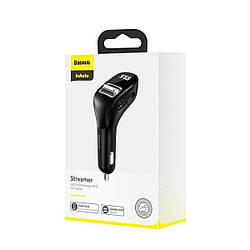 АЗП з FM-модулятором Baseus Streamer F40 AUX wireless MP3 car charger Black