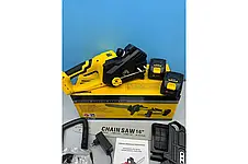 Акумуляторна ланцюгова пила + 2 акумулятори 18 В, 16" Electric SAW, Жовта/ Електропила на акумуляторі YU227, фото 4