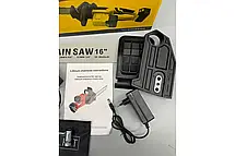Акумуляторна ланцюгова пила + 2 акумулятори 18 В, 16" Electric SAW, Жовта/ Електропила на акумуляторі YU227, фото 6