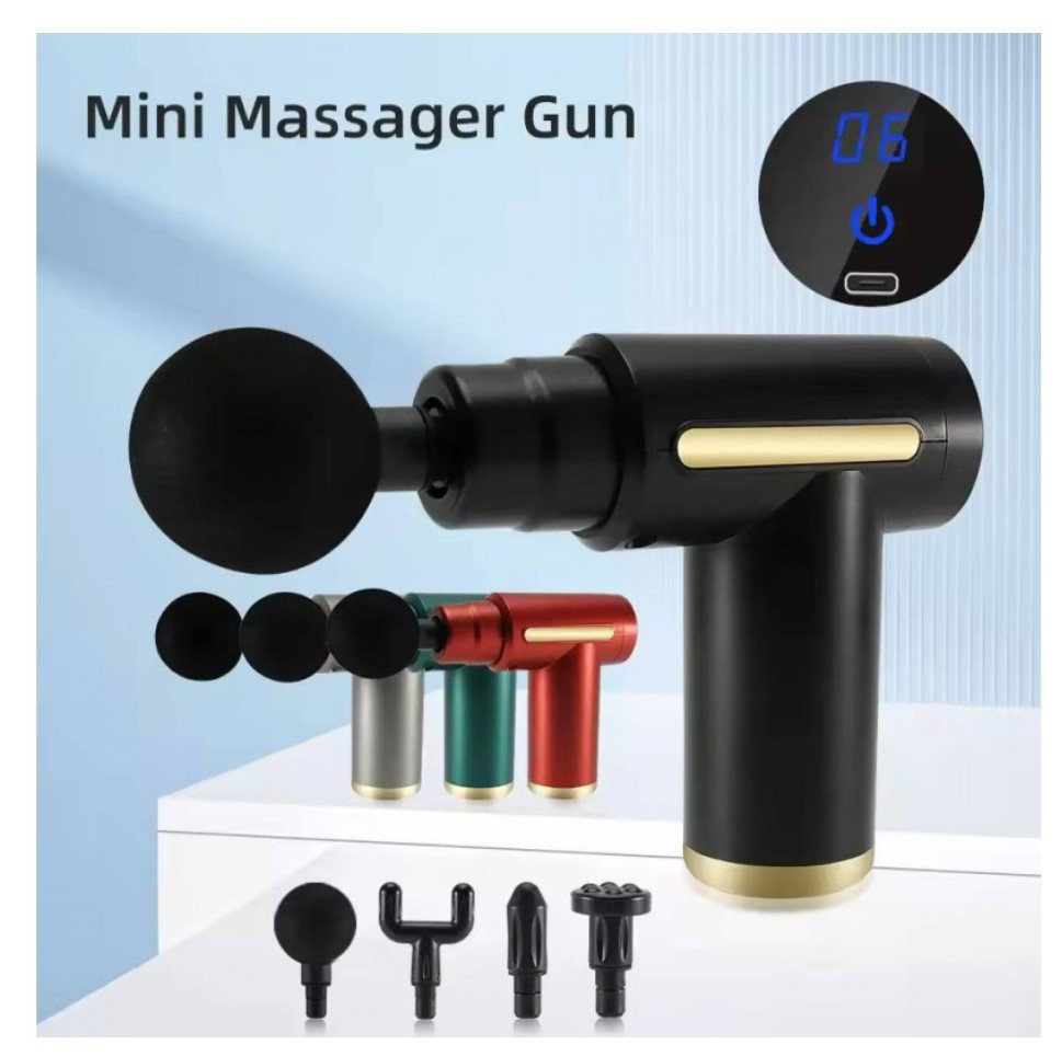 Портативний ручний масажер Mini Massager Gun з вбудованим екраном YU227