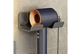Настінний тримач полиця для фена та штекера hair dryer stand BLACK YU227