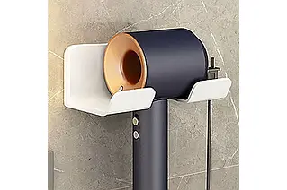 Настінний тримач полиця для фена та штекера hair dryer stand WHITE YU227