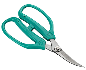 Ножиці вигнуті бірюзова ручка