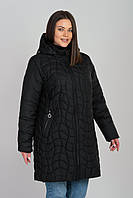 Стильна жіноча подовжена куртка чорного кольору