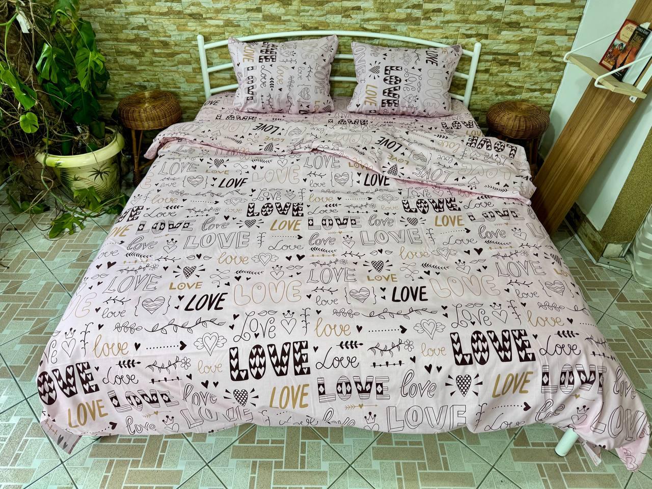 Євро комплект 240х220 "Love <3" з бязі Голд