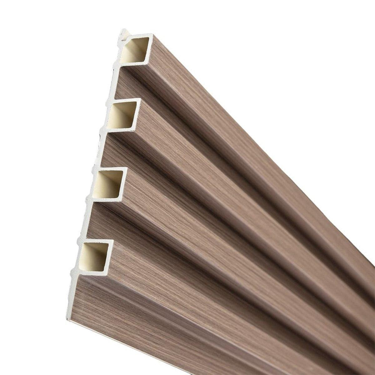 Декоративні рейки для стін Лісовий Горіх Капучіно WPC 160*3000*23мм 3Д панелі стінові вертикальні композит, фото 1