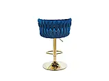 Обертовий барний стілець H4-FX (синій темний/золотий), фото 3