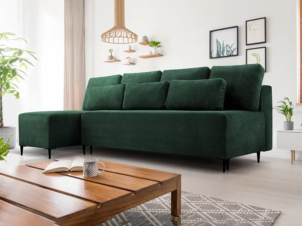 Розкладний кутовий диван Maroko (зелений темний), фото 1