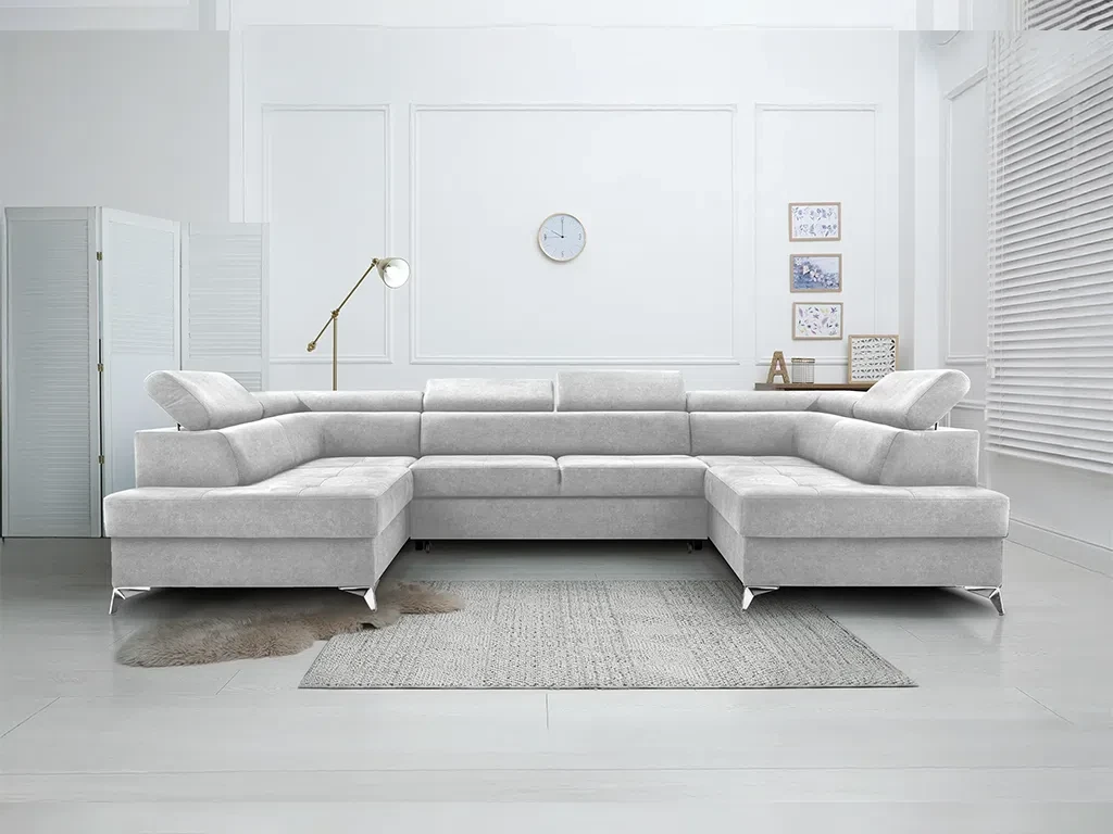 Розкладний кутовий диван Madryt Super (сірий світлий), фото 1