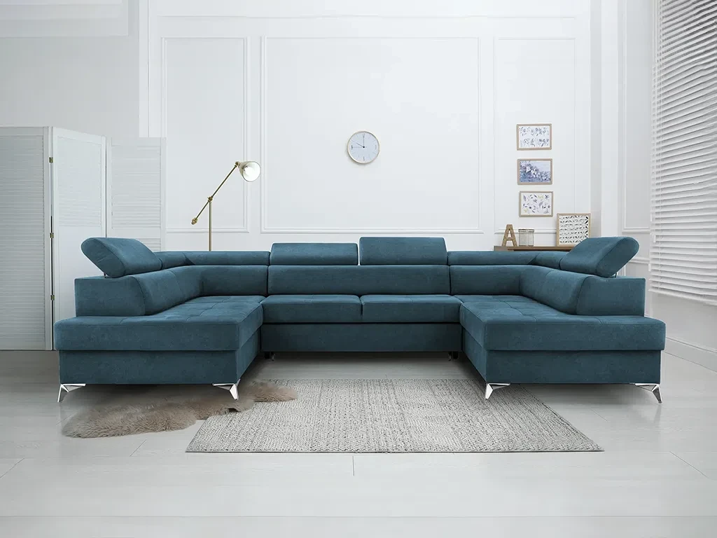 Розкладний кутовий диван Madryt Super (синій темний), фото 1
