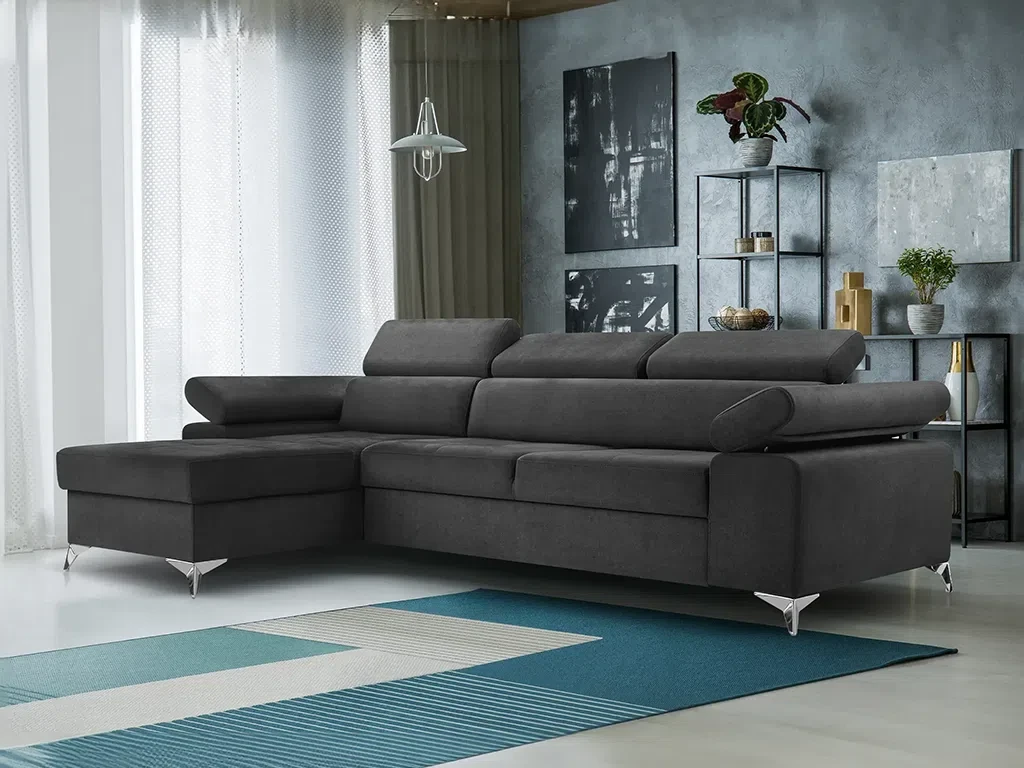 Розкладний кутовий диван Madryt mini (графіт), фото 1