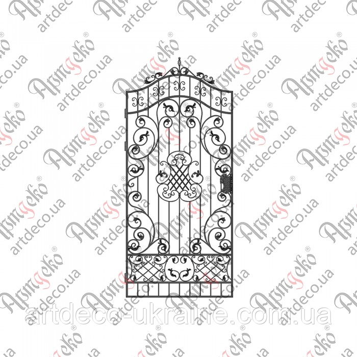 Кована хвіртка 3400х1500 (КД-47) КОМПЛЕКТ ЕЛЕМЕНТІВ, фото 1