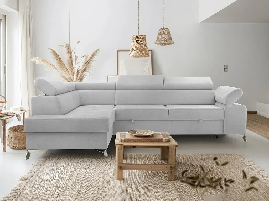 Розкладний кутовий диван Madryt (сірий світлий), фото 1