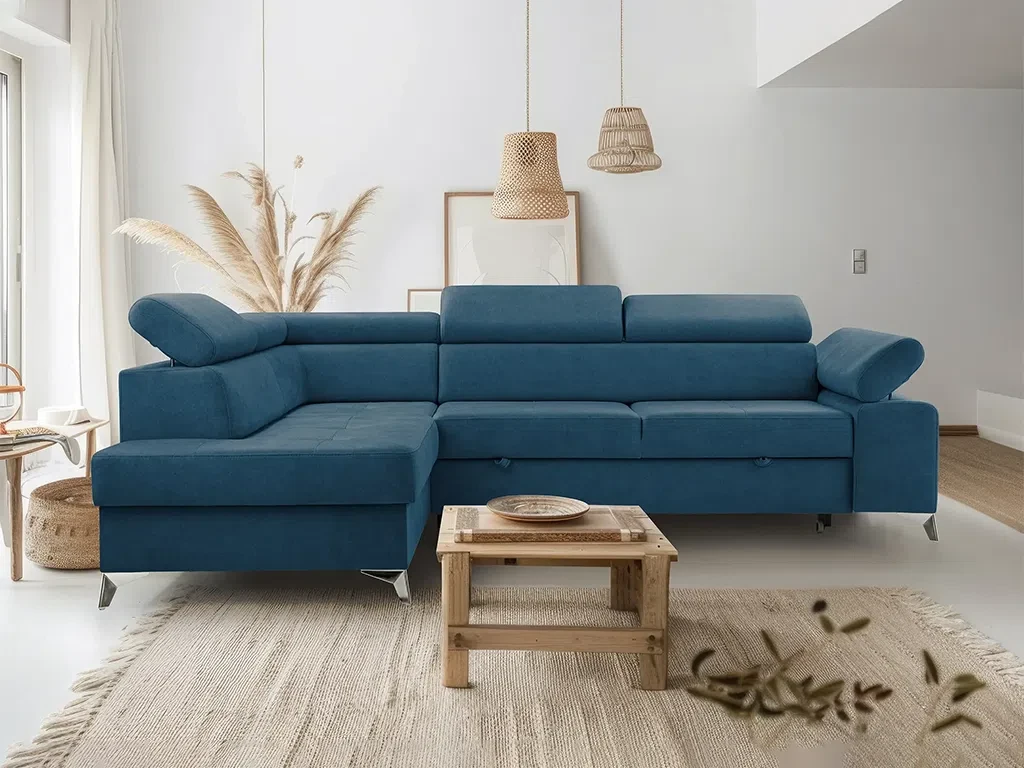 Розкладний кутовий диван Madryt (синій темний), фото 1