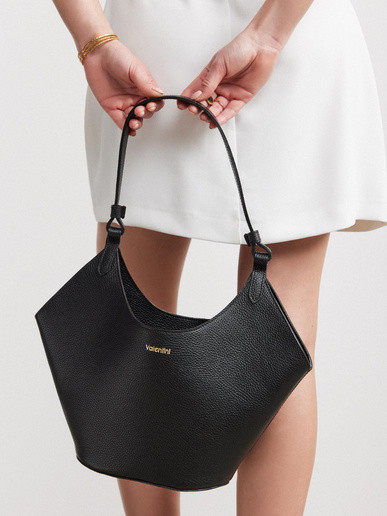 Шкіряний шопер маленький Melisma чорний, фото 1