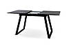 Стол обеденный ТАНДЕМ раскладной (черный мрамор/черный), фото 4