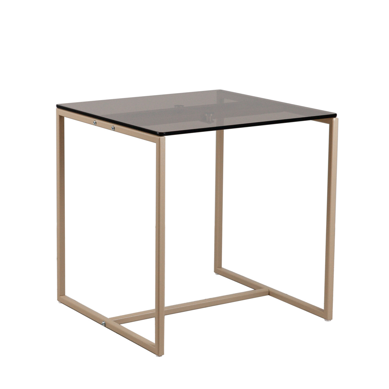 Стіл журнальний Куб 450 скло 8мм Бронза / бежевий (Cub 450 bronze8-beige)