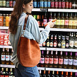 Коричнева шкіряна сумка через плече Marta, фото 4