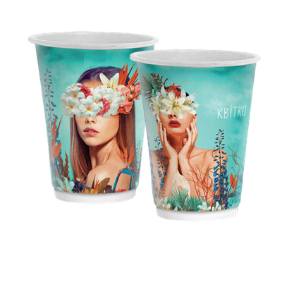 Стакан 2-шаровий "Квітка" на 250мл - 25шт/уп