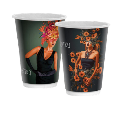 Стакан 2-шаровий "Квітка" на 350мл - 25шт/уп