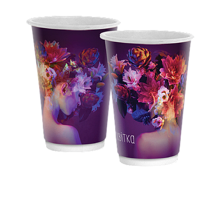 Стакан 2-шаровий "Квітка" на 450мл - 20шт/уп