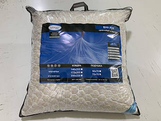 Подушка БІО ПУХ штучний пух стьобана 70х70см Лелека Текстиль Бежева